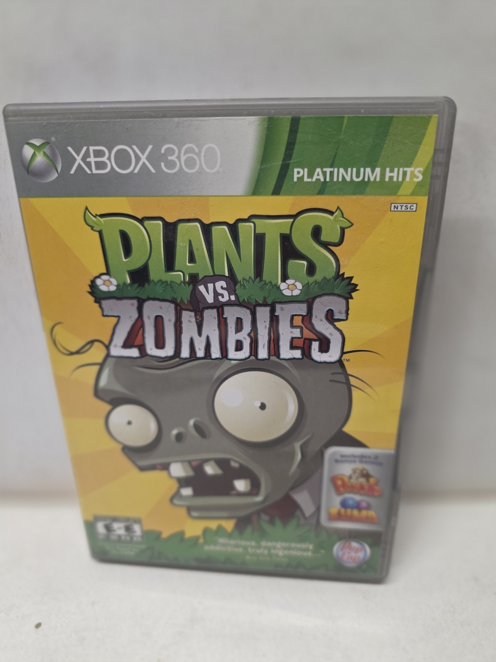 Plants vs Zombies Xbox 360 Platinum Hits CIB Manual Peggle Zuma Tested Works